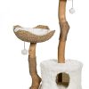 Tree Trunk Rattan Weaving Flower Shaped Multi-Layer Cat Jumping Platform Durable Cat Tree Ladder Style Cat Climbing Frame Wear-Resistant Cat Scratching Pole Cat Scratching Post With Hanging Toy